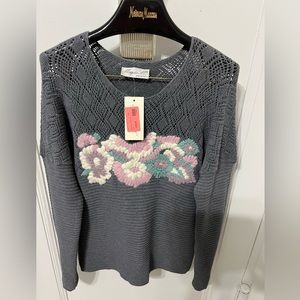 ITALY NEW SWEATER MAGDA SIZE L 50% VISCOSE 50% POLYAMIDE